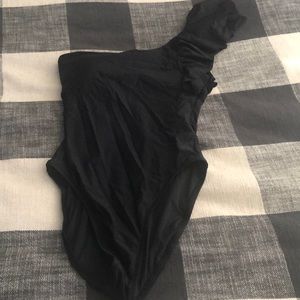 Jcrew one shoulder ruffle one piece